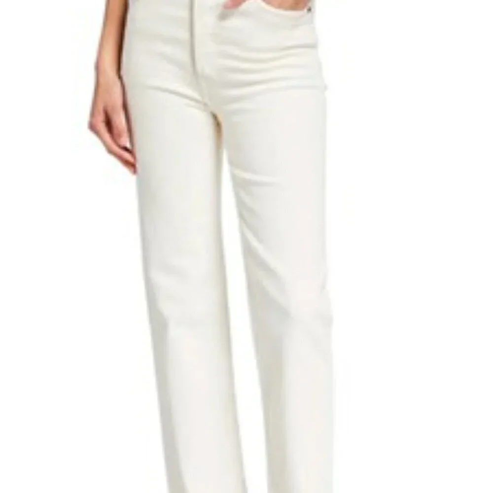 RE/DONE 90s High Rise Ankle Crop Jean Vintage White Button-Fly Slim Levis  26 - Picture 6 of 15